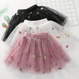Kid Baby Girls Pineapple Embroidered Mesh Lovely Skirts