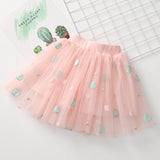 Kid Baby Girls Dot Embroidery Gauze Dance Skirts