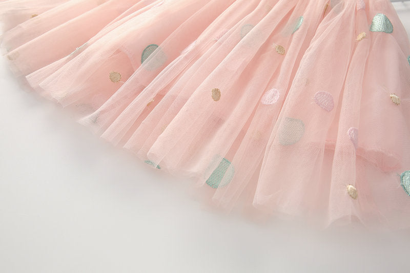 Kid Baby Girls Dot Embroidery Gauze Dance Skirts