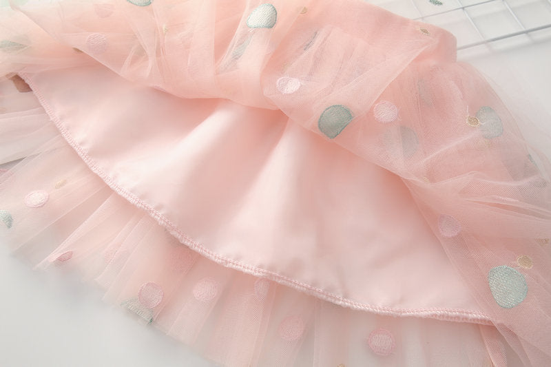 Kid Baby Girls Dot Embroidery Gauze Dance Skirts