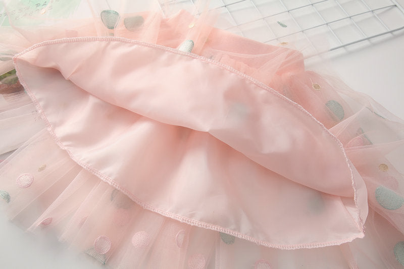 Kid Baby Girls Dot Embroidery Gauze Dance Skirts
