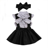 Kid Baby Girl Fashionable Short Sleeve Strap 2 Pcs Sets