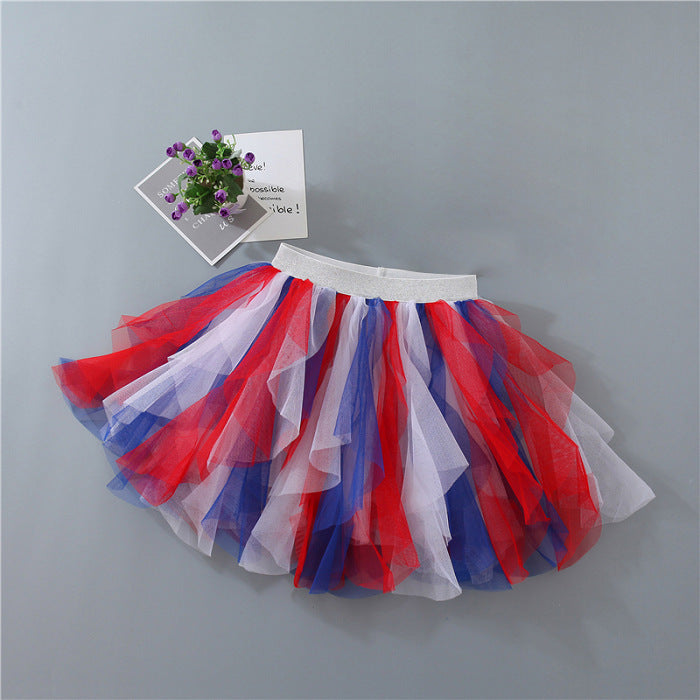 Kid Baby Girls Summer Princess Net Gauze Pompous Rainbow Tutu Skirts
