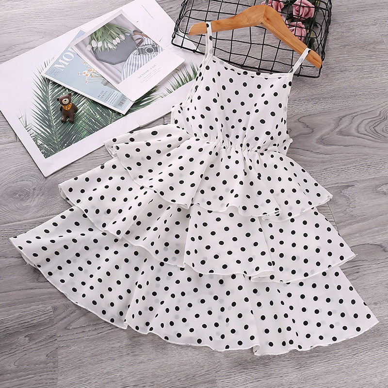 Kid Girl Sleeveless Summer Flower Print Dresses