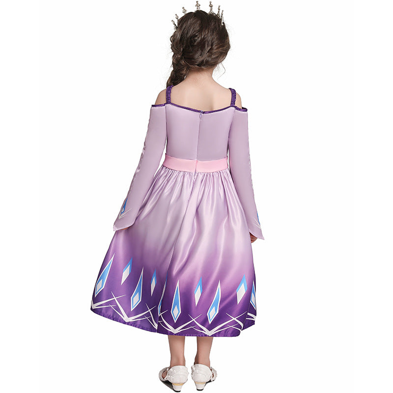 Kid Girl Frozen Elsa Strapless Summer Phoenix Princess Dress
