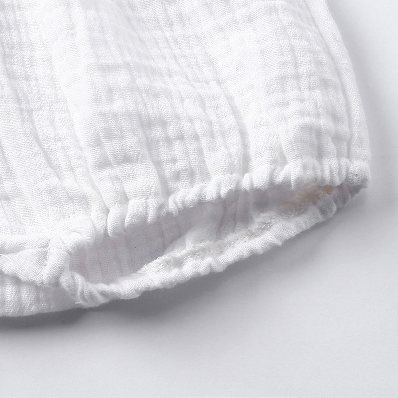 Toddler Baby Girl Summer Cotton Linen Sleeveless Shorts 2 Pcs Set