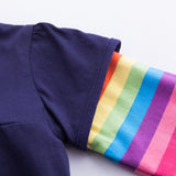 Kid Baby Girls Long Sleeve Unicorn Embroidered Cotton Dresses