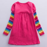 Kid Baby Girls Long Sleeve Unicorn Embroidered Cotton Dresses