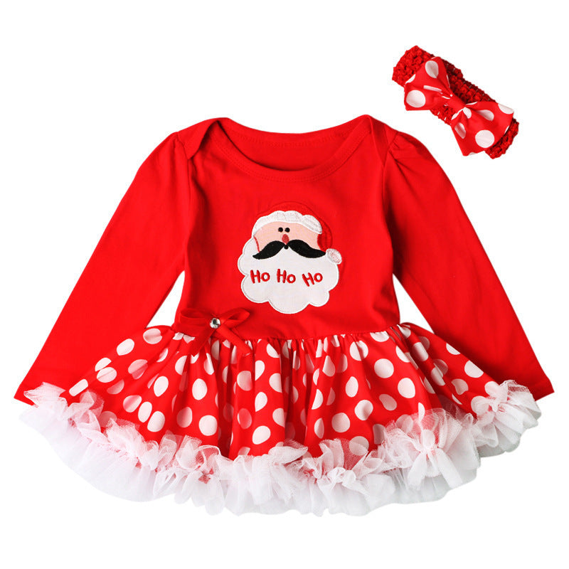 Christmas Baby Girls Dress Newborn Costumes Santa Claus Dresses