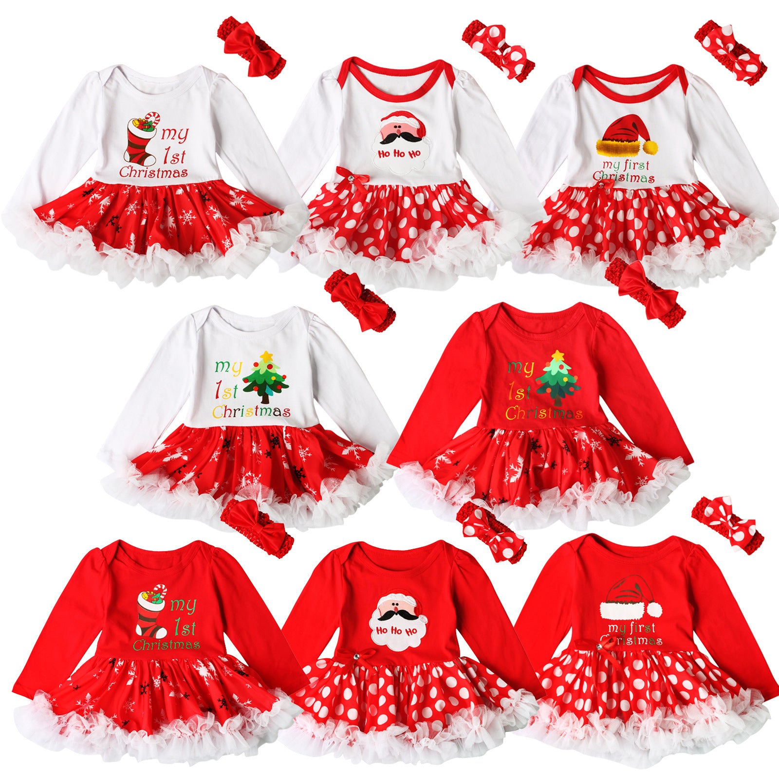 Christmas Baby Girls Dress Newborn Costumes Santa Claus Dresses