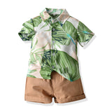Kid Baby Boy Multi-color Beach Suit Summer Short-sleeved Floral Casual 2 Pcs Set