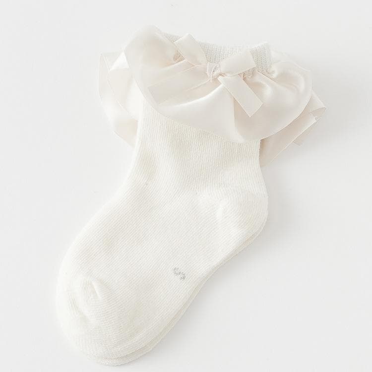 Baby Girl Bow Decor Silk Design Socks 5 Colors