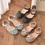 Girl Princess Shoes with Soft Soles Sequined High Heels Show Shoes