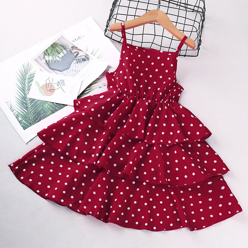 Kid Girl Sleeveless Summer Flower Print Dresses