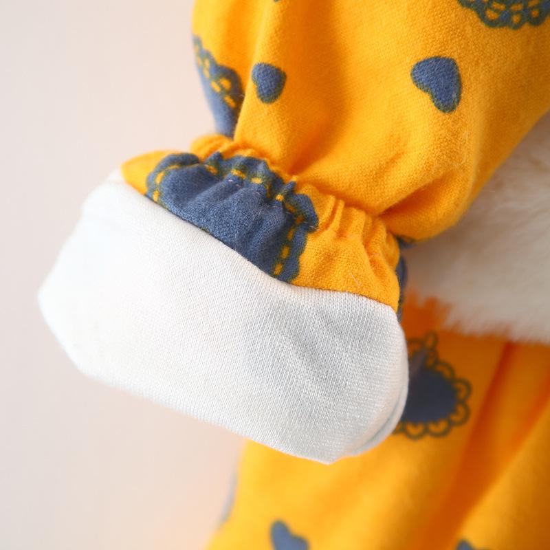 Baby Girl Floral Long Sleeve Flannelette Lining Thicken Dress 2 Pcs Sets