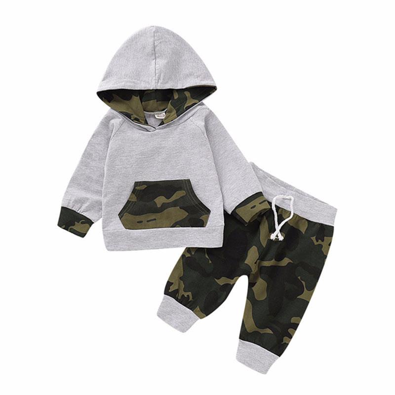 Baby Boys Girls Cartoon Print Long Sleeve Sets 2 Pcs Suits