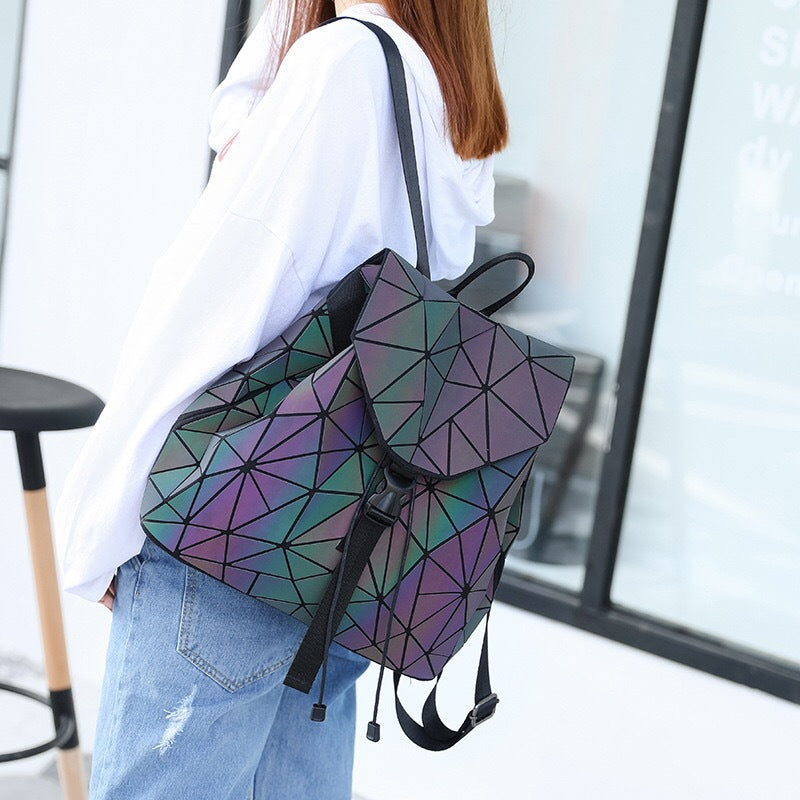 Kid Glow In Dark Backpacks Universal Magic Geometric Diamond Bags