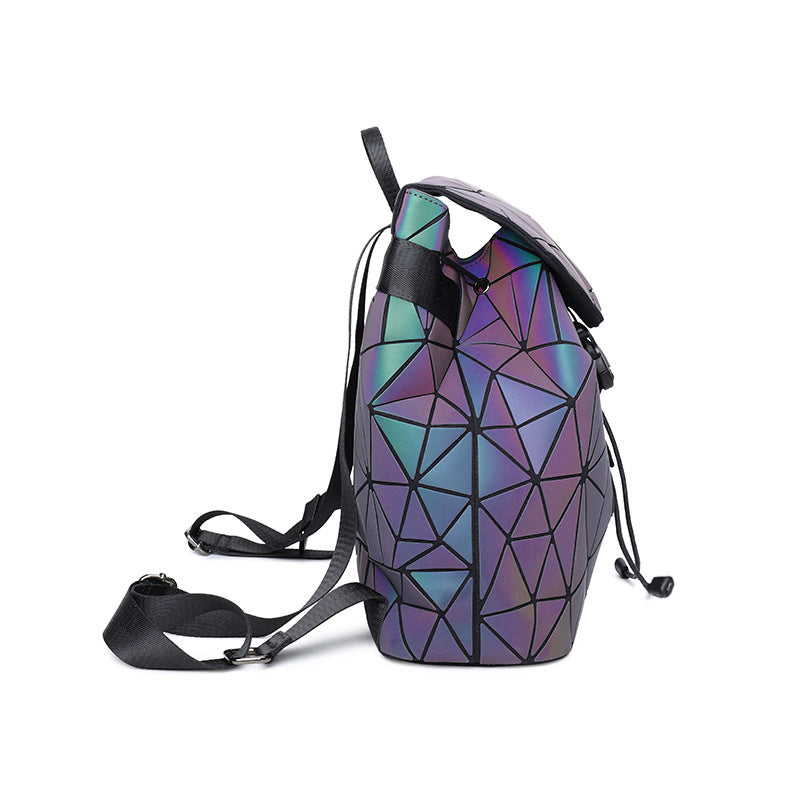 Kid Glow In Dark Backpacks Universal Magic Geometric Diamond Bags