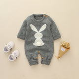 Baby Boy Girl Knitted Rabbit Jumpsuits Trending Sweaters Rompers
