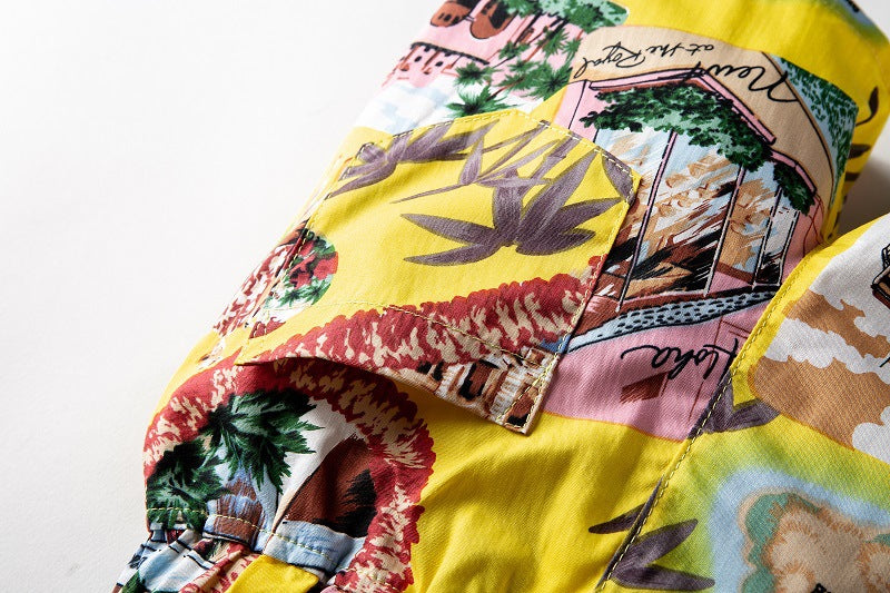 Kid Baby Boy Shorts Tide Hawaiian Short Sleeve Beach 2 Pcs Set