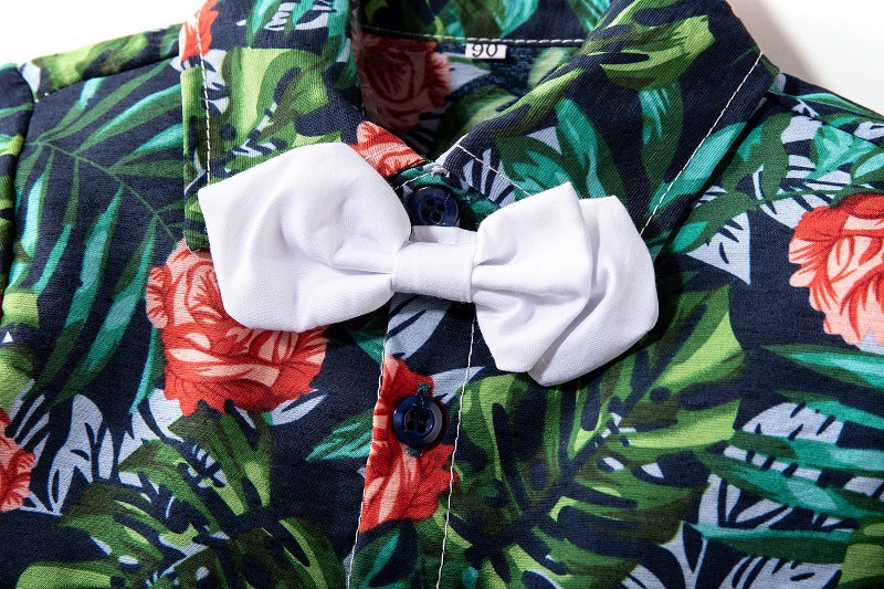 Kid Baby Boy Set Printed Long Sleeve Green 2 Pcs Suits