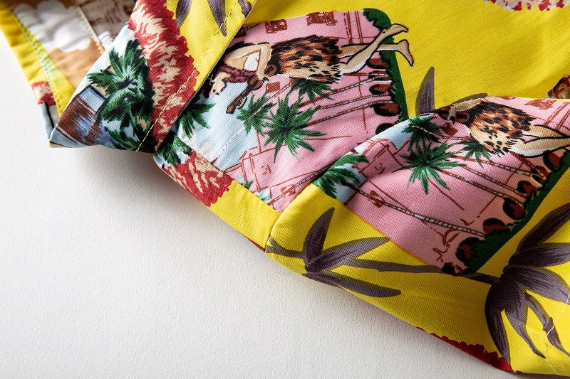 Kid Baby Boy Shorts Tide Hawaiian Short Sleeve Beach 2 Pcs Set