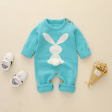 Baby Boy Girl Knitted Rabbit Jumpsuits Trending Sweaters Rompers