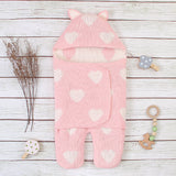 Newborn Baby Solid Color Love Sleeping Blanket Pajamas