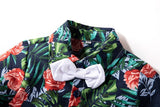 Kid Baby Boy Set Printed Long Sleeve Green 2 Pcs Suits
