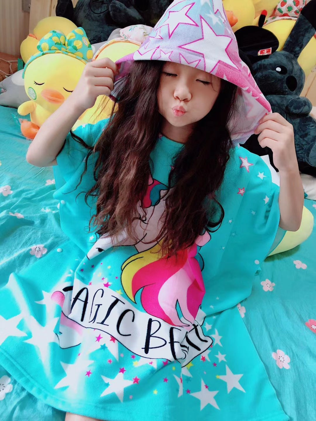Kid Baby Boy Girl Bath Towel Cotton Hooded Cloak Beach Towel Pajamas