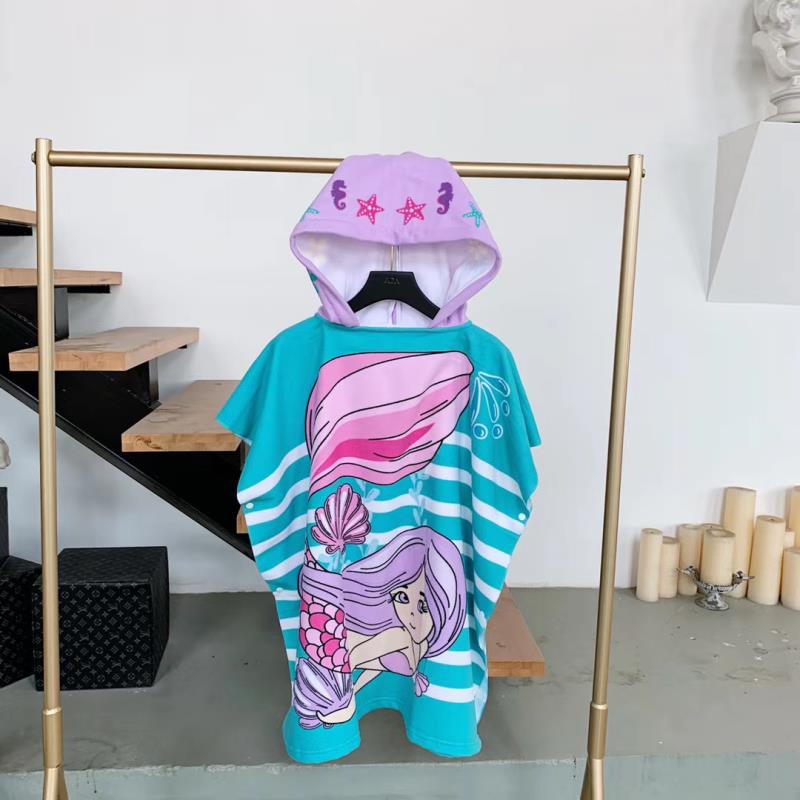 Kid Baby Boy Girl Bath Towel Cotton Hooded Cloak Beach Towel Pajamas