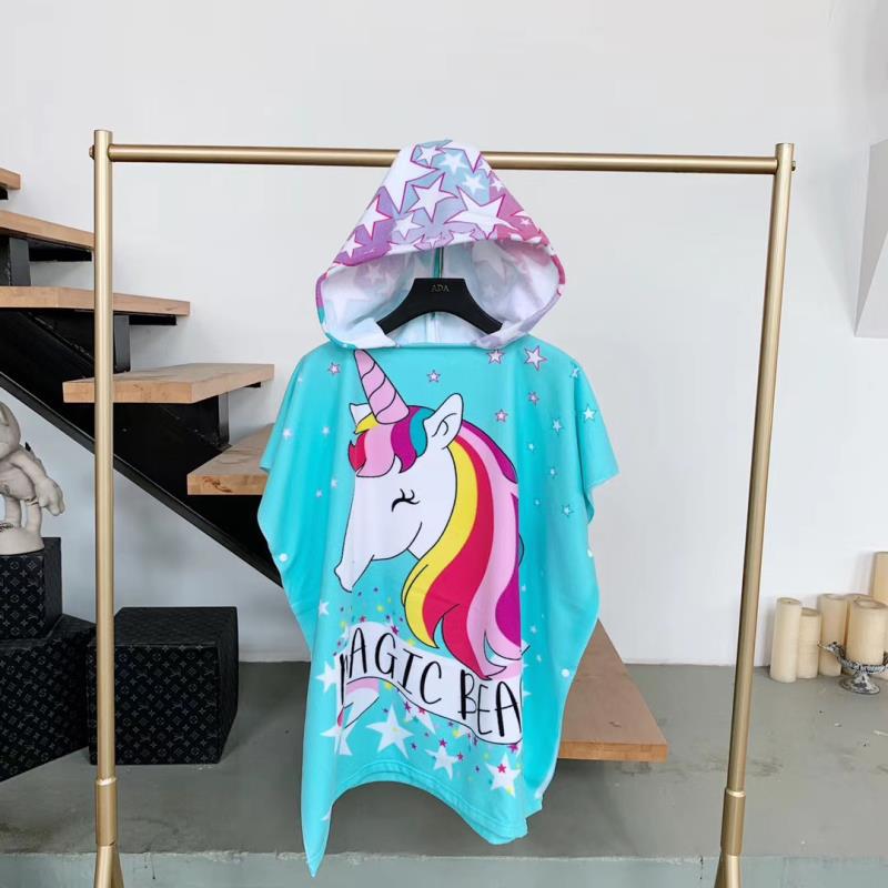 Kid Baby Boy Girl Bath Towel Cotton Hooded Cloak Beach Towel Pajamas