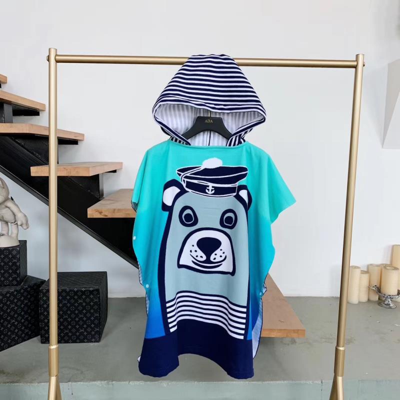 Kid Baby Boy Girl Bath Towel Cotton Hooded Cloak Beach Towel Pajamas