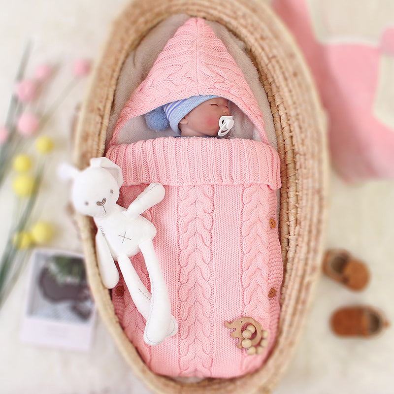 Baby Sleeping Plush Thick Knit Hit Rompers Pajamas