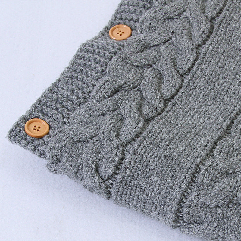 Baby Sleeping Plush Thick Knit Hit Rompers Pajamas