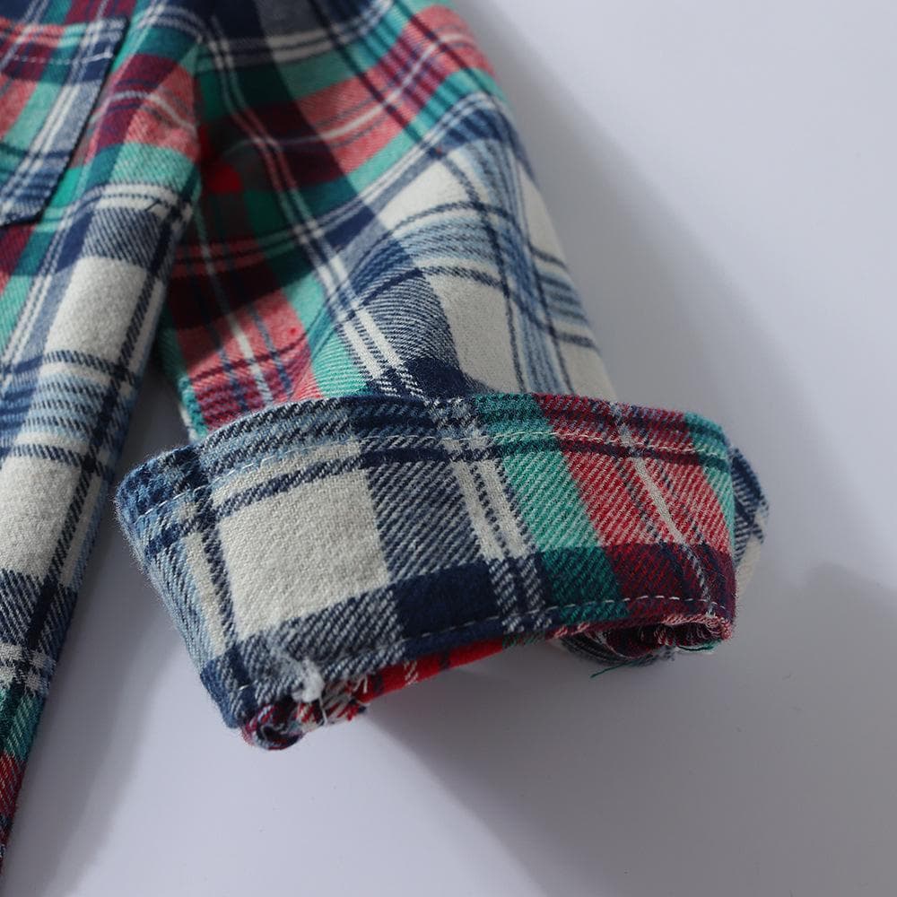 Baby Boy Plaid Christmas Shirt With Tie