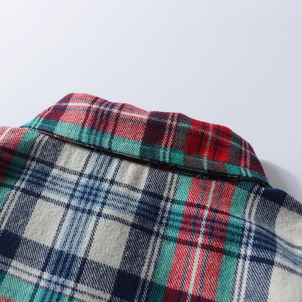 Baby Boy Plaid Christmas Shirt With Tie