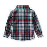 Baby Boy Plaid Christmas Shirt With Tie