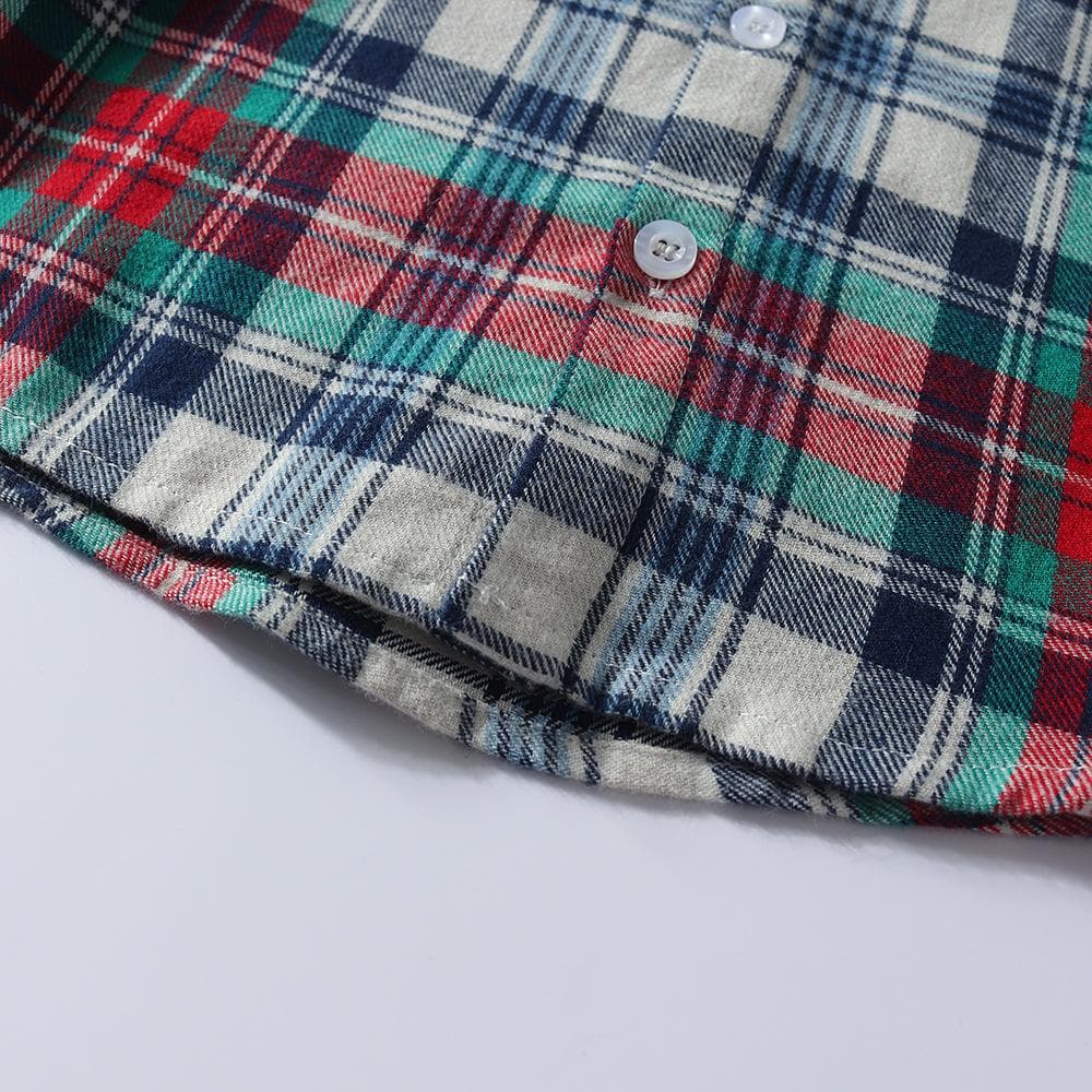 Baby Boy Plaid Christmas Shirt With Tie