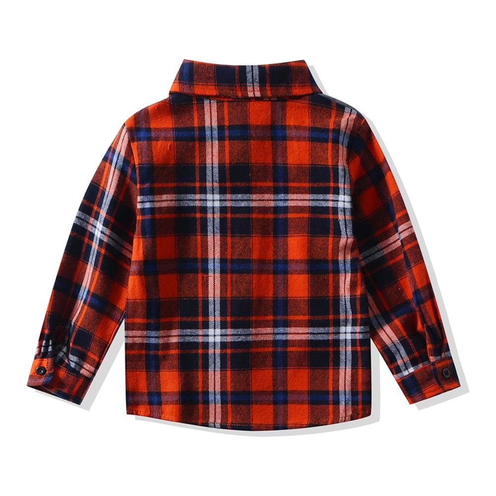 Baby Boy Plaid Christmas Shirt With Tie