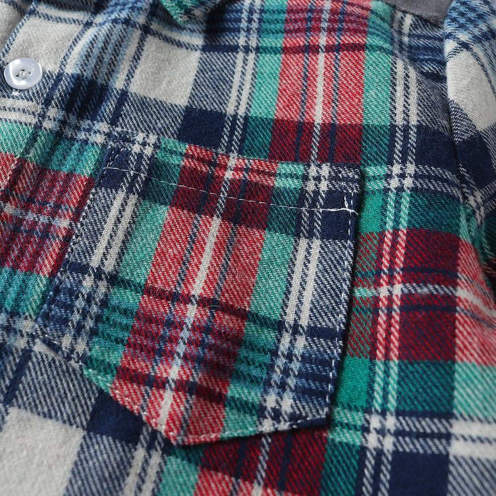 Baby Boy Plaid Christmas Shirt With Tie