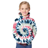Kid Boys Girls Trend Tie-dye 3D Digital Print Round Collar T-shirt