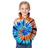 Kid Baby Boy Girl Tie-dye 3D Hoodies Zipper Long Sleeve Pullover