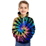 Kid Boys Girls Trend Tie-dye 3D Digital Print Round Collar T-shirt