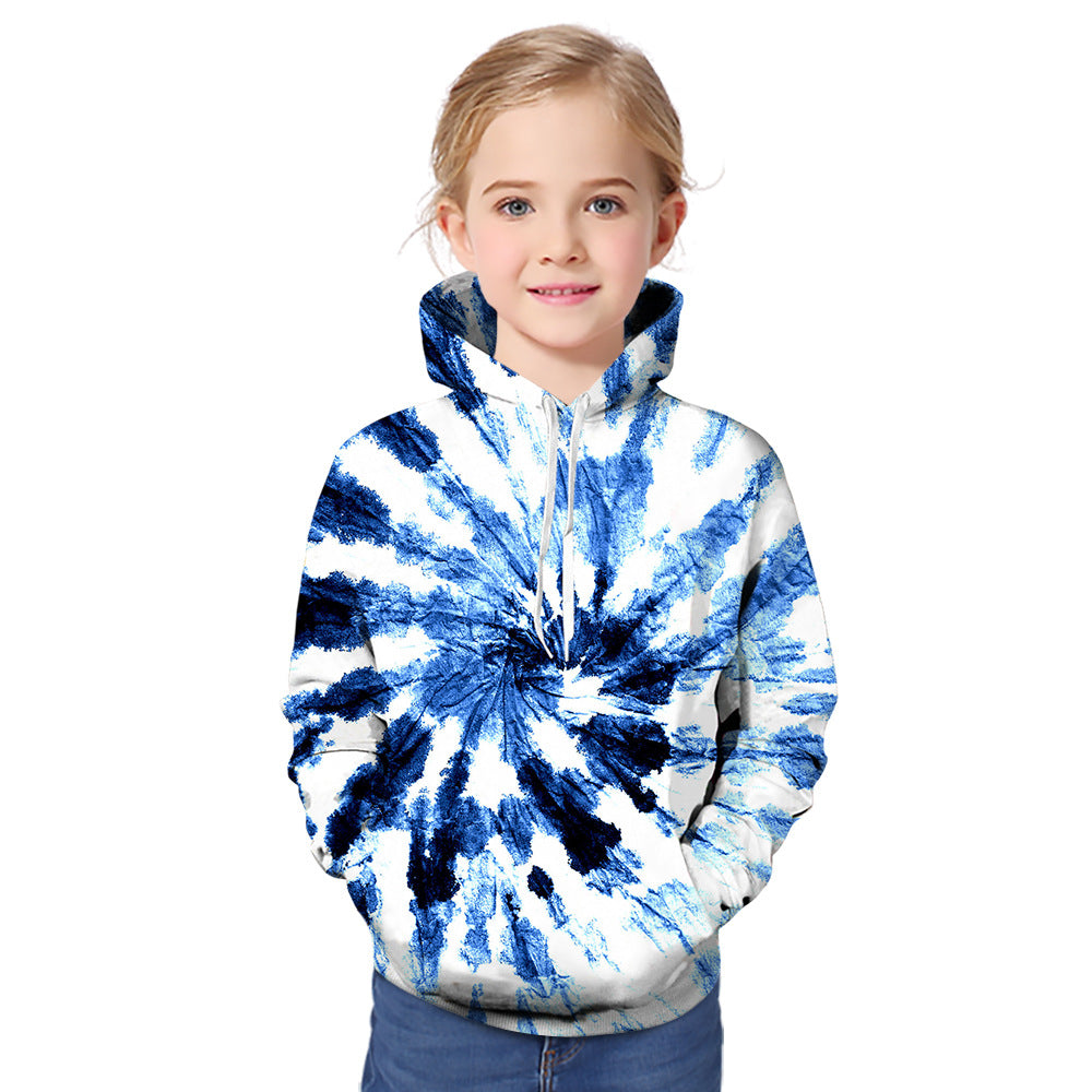 Kid Baby Boy Girl Tie-dye 3D Hoodies Zipper Long Sleeve Pullover