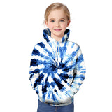 Kid Boys Girls Trend Tie-dye 3D Digital Print Round Collar T-shirt