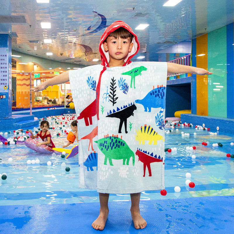 Kid Baby Bath Towel Beach Cotton Cartoon Dinosaur Microfiber Pajamas