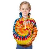 Kid Baby Boy Girl Tie-dye 3D Hoodies Zipper Long Sleeve Pullover