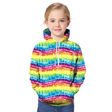 Kids Girl Hot Tie Dye Gradual Digital Printing 3D Sports Leisure Autumn Hoodie
