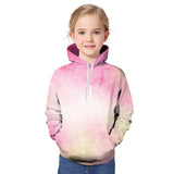 Kids Girl Hot Tie Dye Gradual Digital Printing 3D Sports Leisure Autumn Hoodie